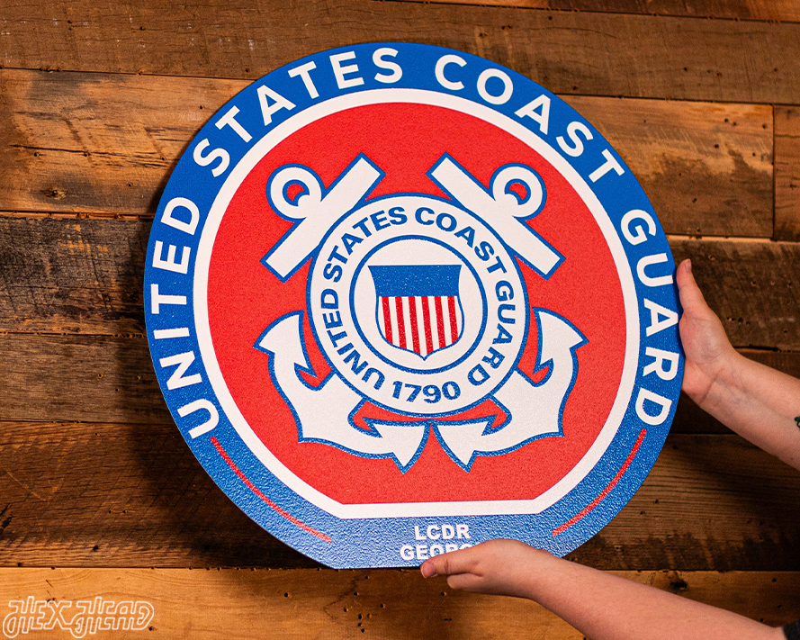 VARSITY Collection- SINGLE Layer United States Coast Guard Metal Wall Art