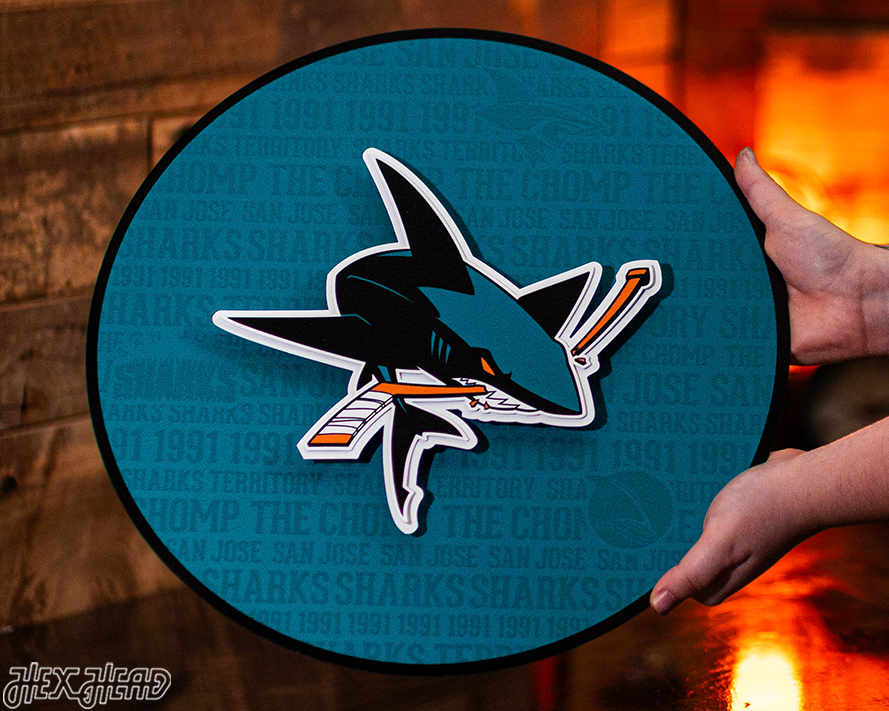 San Jose Sharks CRAFT SERIES 3D Embossed Metal Wall Art