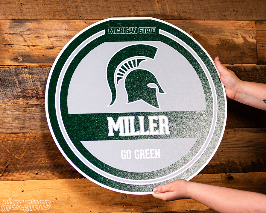 Michigan State Spartans Personalized Monogram Metal Art