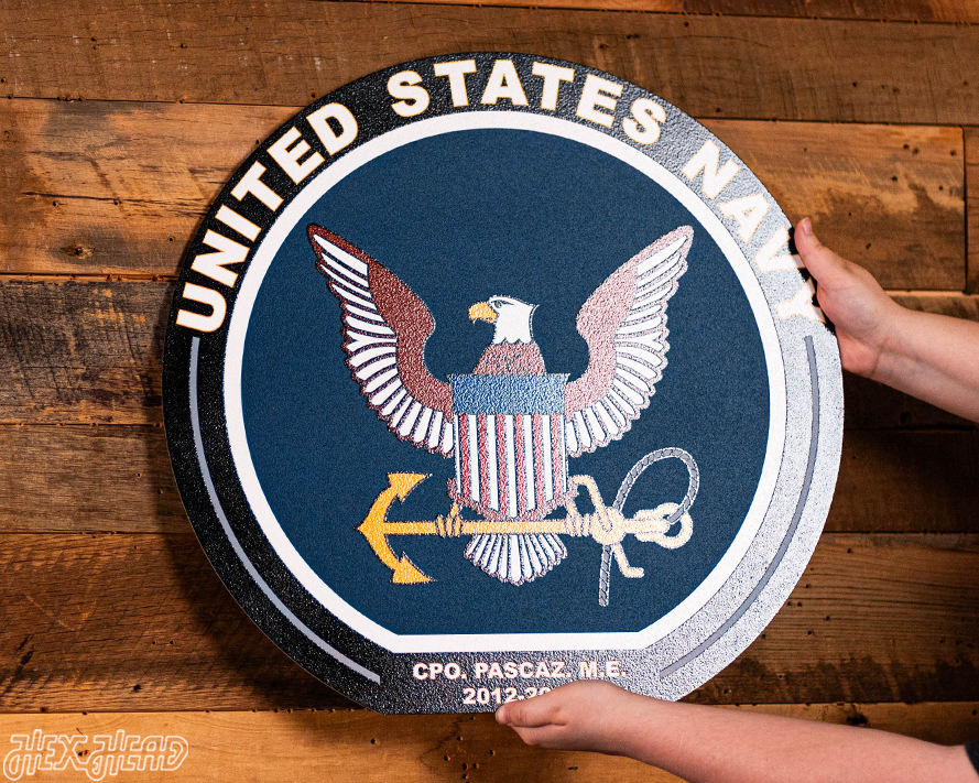 VARSITY Collection- SINGLE Layer United States Navy Metal Wall Art