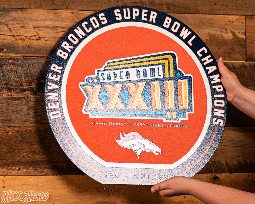 VARSITY Collection- SINGLE Layer Denver Broncos Super Bowl XXXIII Metal Wall Art