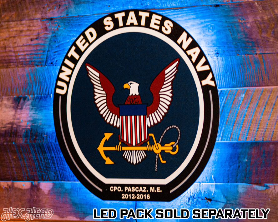 VARSITY Collection- SINGLE Layer United States Navy Metal Wall Art