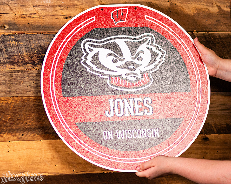 Wisconsin Badgers Personalized Monogram Metal Art