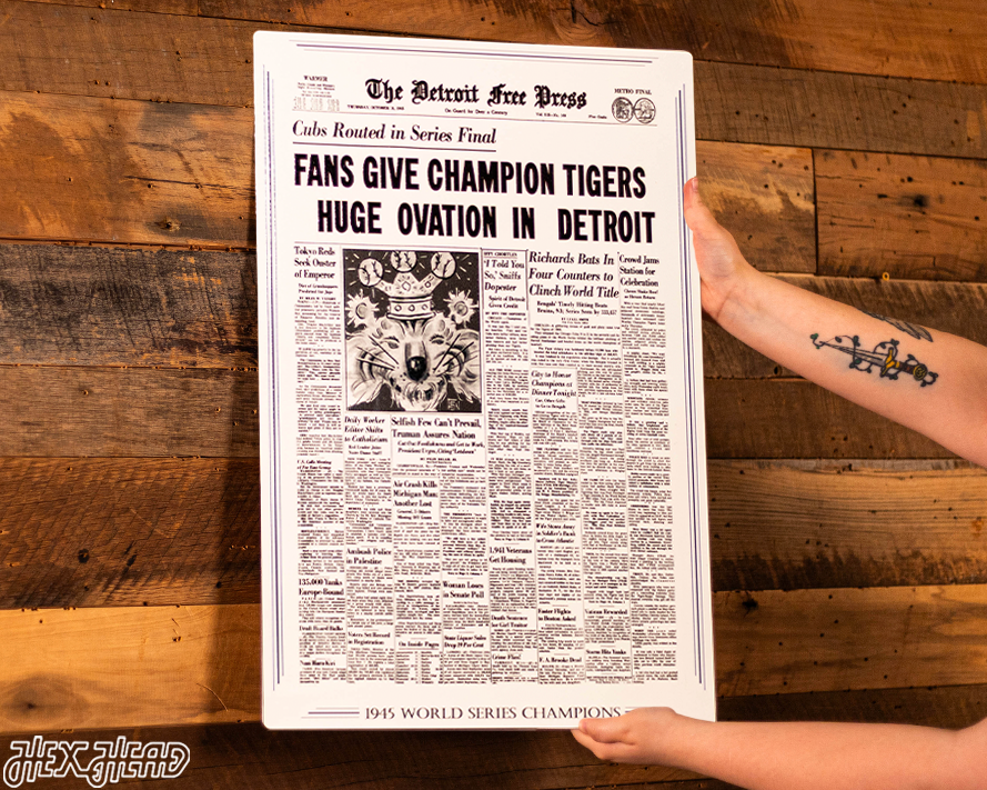 Detroit Free Press Tigers 1945 WORLD SERIES Front Page - OCT 11, 1945