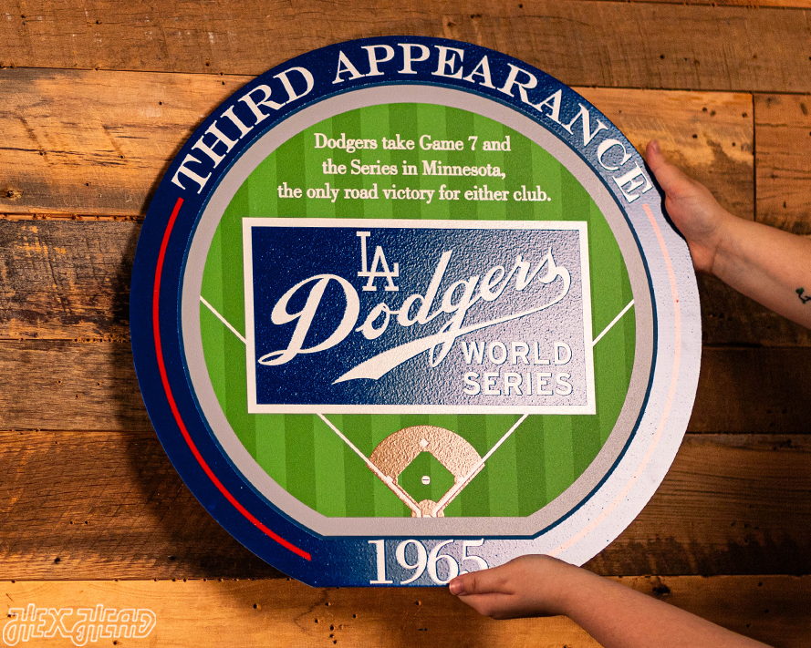 VARSITY Collection- SINGLE Layer Los Angeles Dodgers 1965 World Series Wall Art