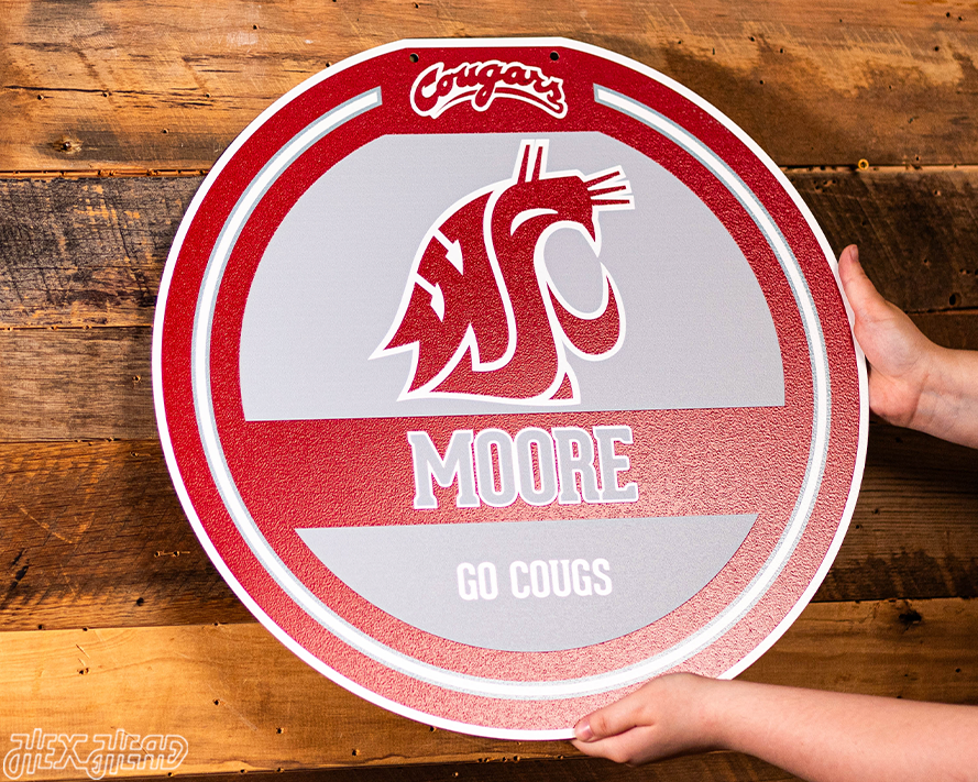 Washington State Cougars Personalized Monogram Metal Art