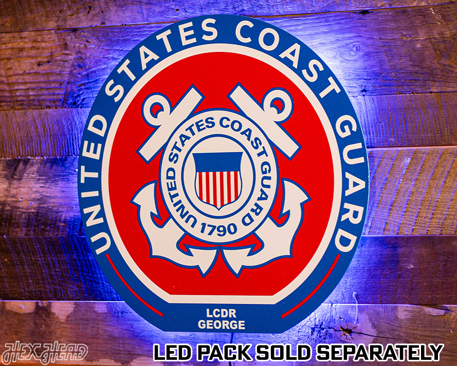 VARSITY Collection- SINGLE Layer United States Coast Guard Metal Wall Art