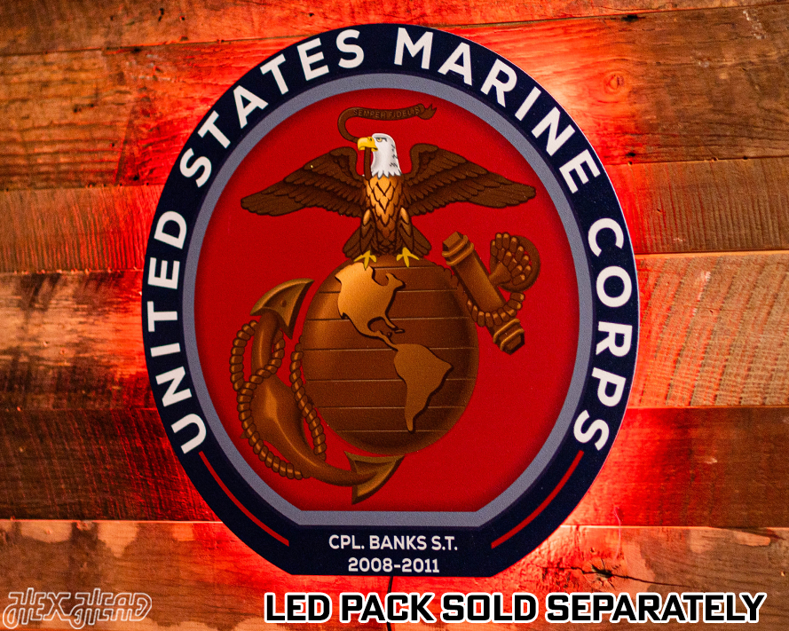 VARSITY Collection- SINGLE Layer United States Marines Corps Metal Wall Art