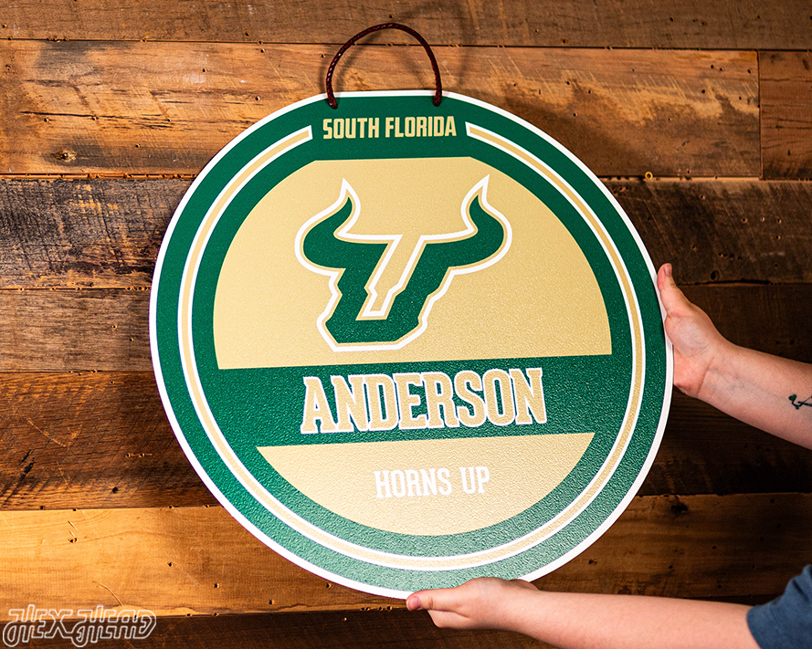 South Florida Bulls Personalized Monogram Metal Art