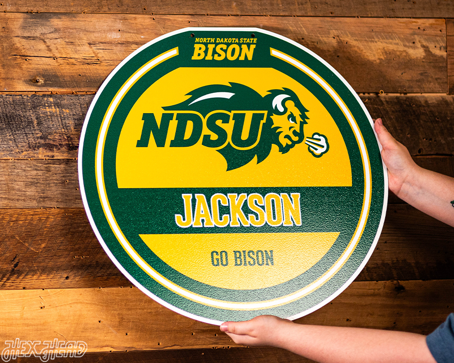 North Dakota State Bison Personalized Monogram Metal Art