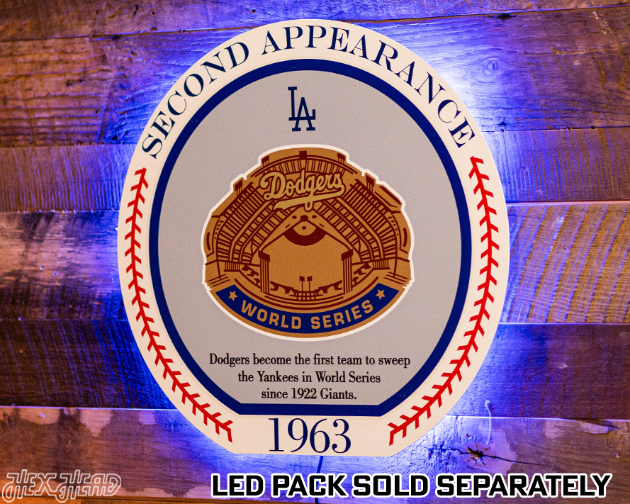VARSITY Collection- SINGLE Layer Los Angeles Dodgers 1963 World Series Wall Art