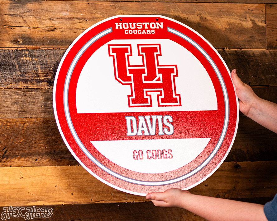 Houston Cougars Personalized Monogram Metal Art