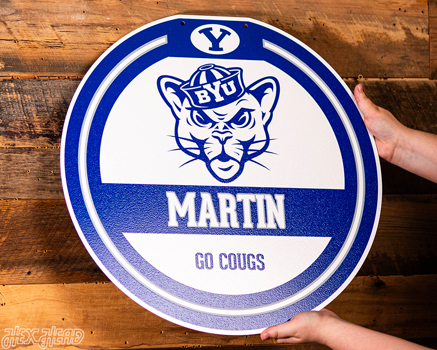 BYU Cougars Personalized Monogram Metal Art
