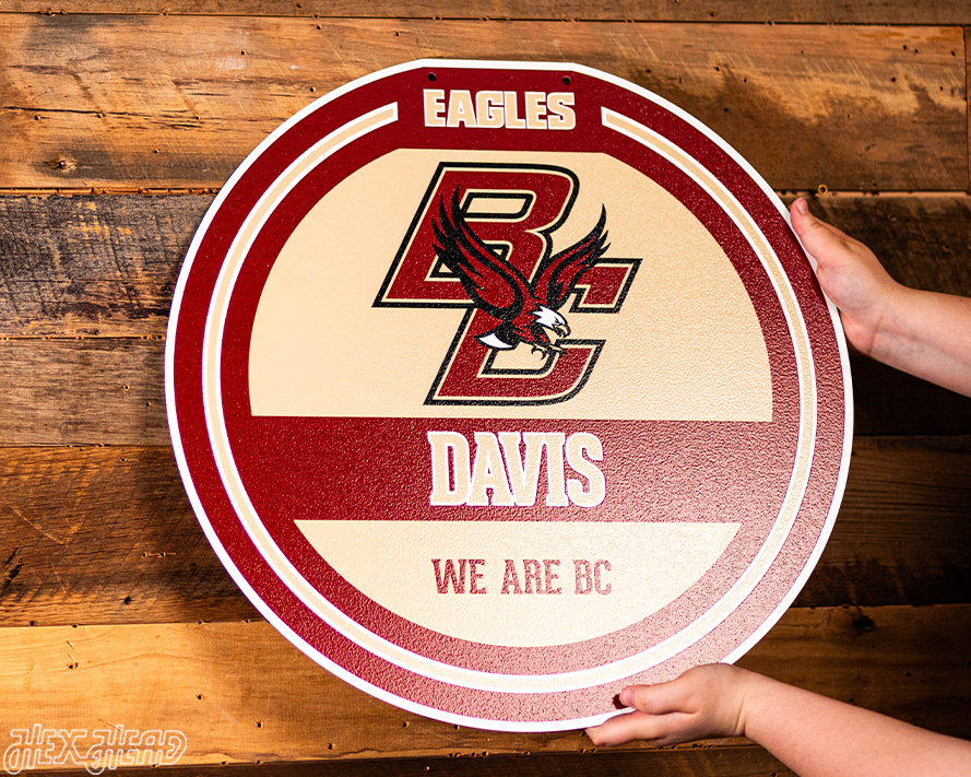 Boston College Eagles Personalized Monogram Metal Art