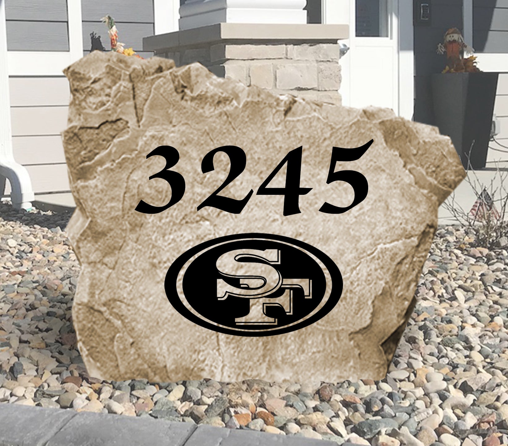 San Francisco 49ers Design-A-Stone Landscape Art Address Stone