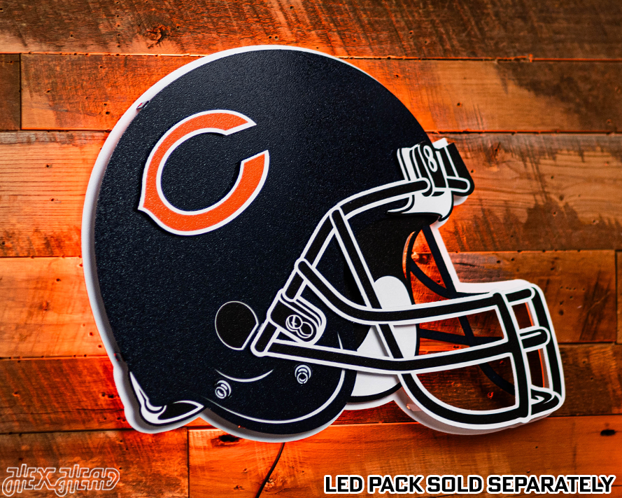 Chicago Bears BLITZ Collection - 8 Layer Helmet 3D Vintage Metal Wall Art
