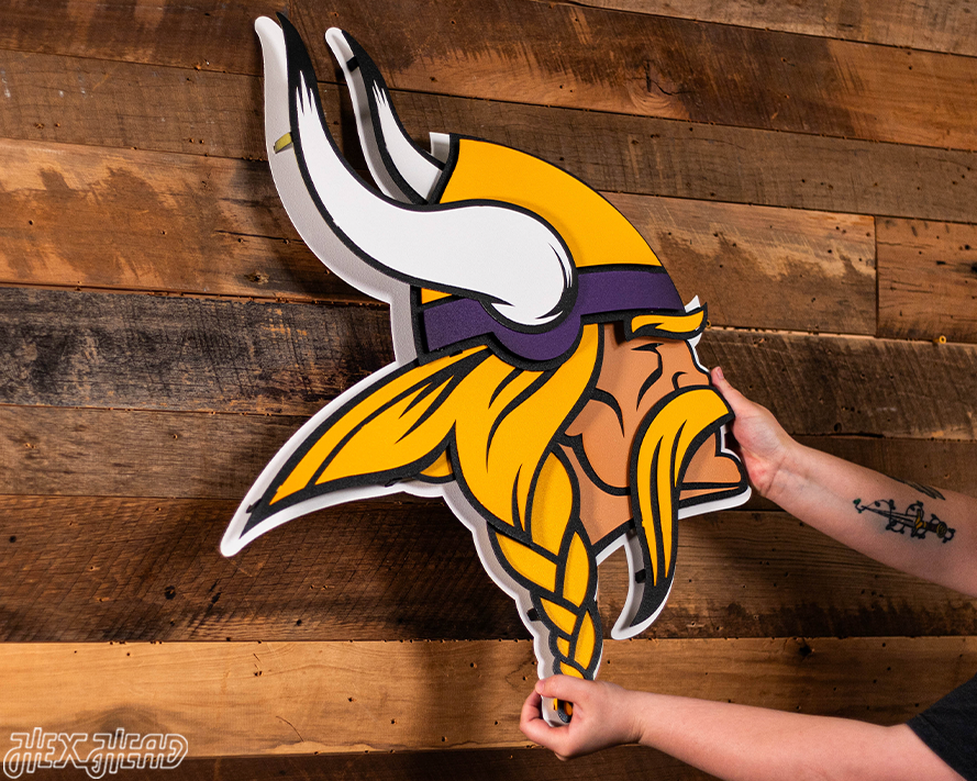 Minnesota Vikings "Norseman" 3D Vintage Metal Wall Art