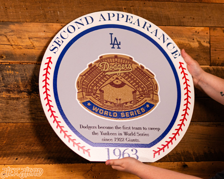 VARSITY Collection- SINGLE Layer Los Angeles Dodgers 1963 World Series Wall Art