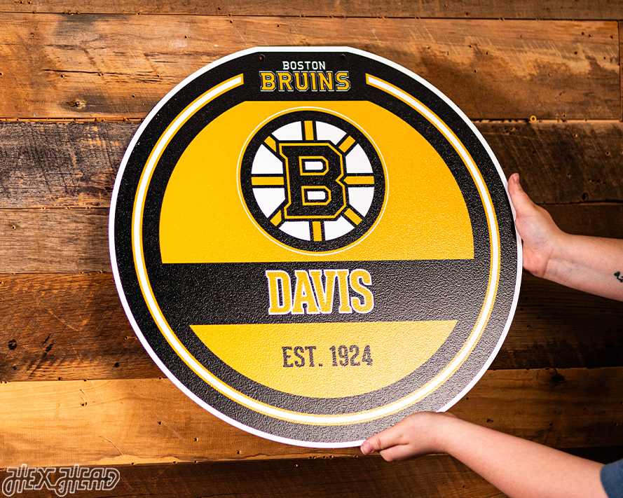 Boston Bruins Personalized Monogram Metal Art