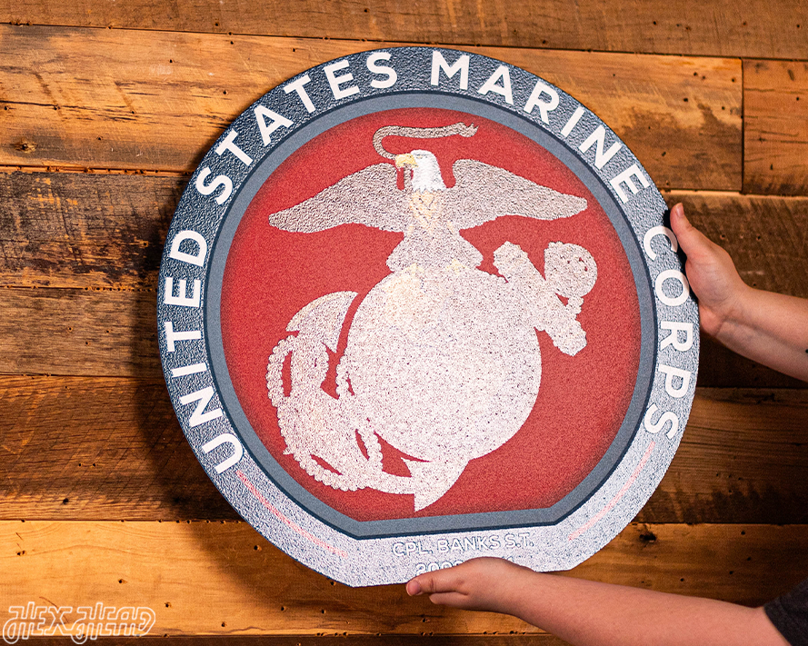 VARSITY Collection- SINGLE Layer United States Marines Corps Metal Wall Art