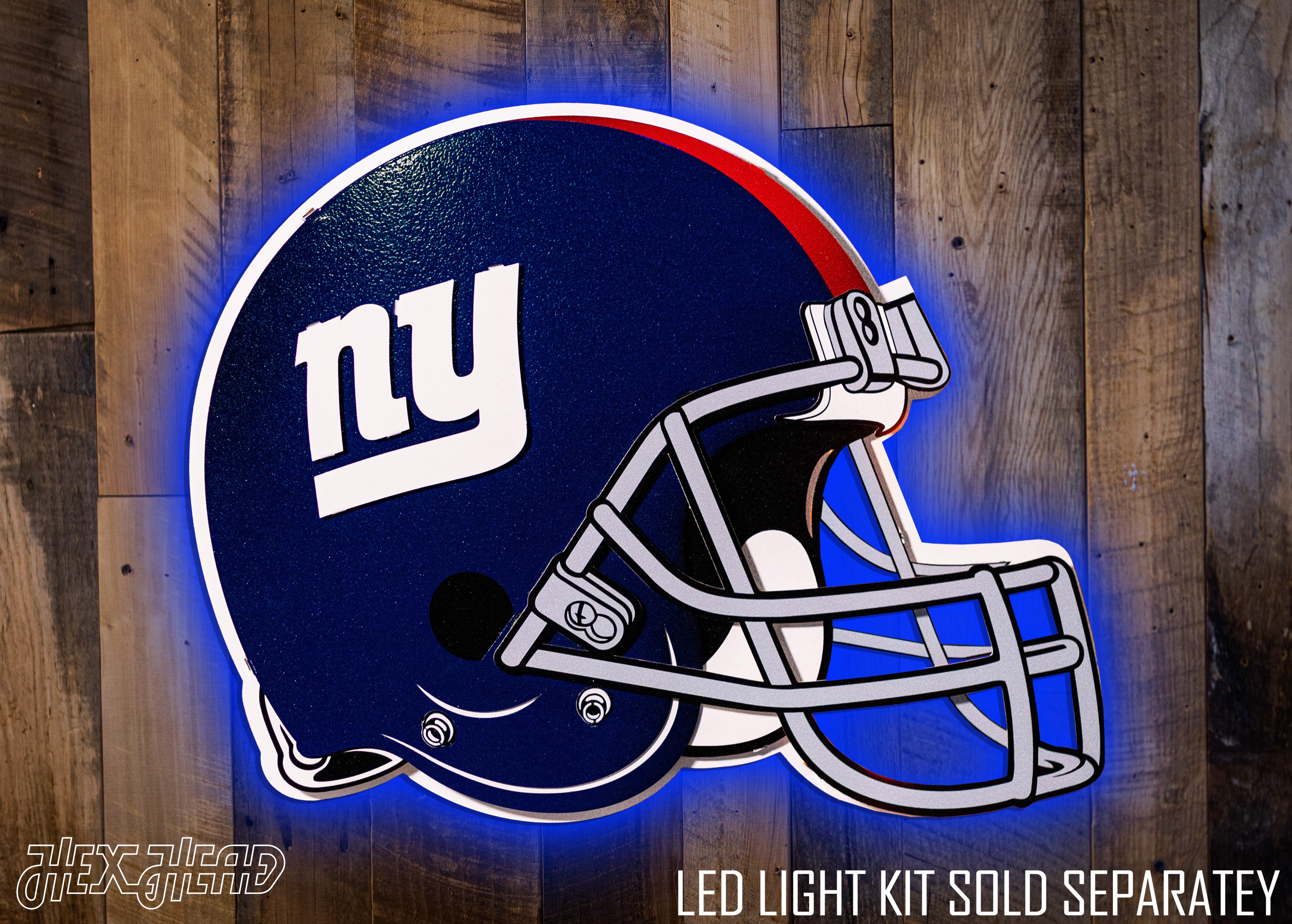 BLITZ Collection - 8 Layer New York Giants Helmet 3D Vintage Metal Wall Art