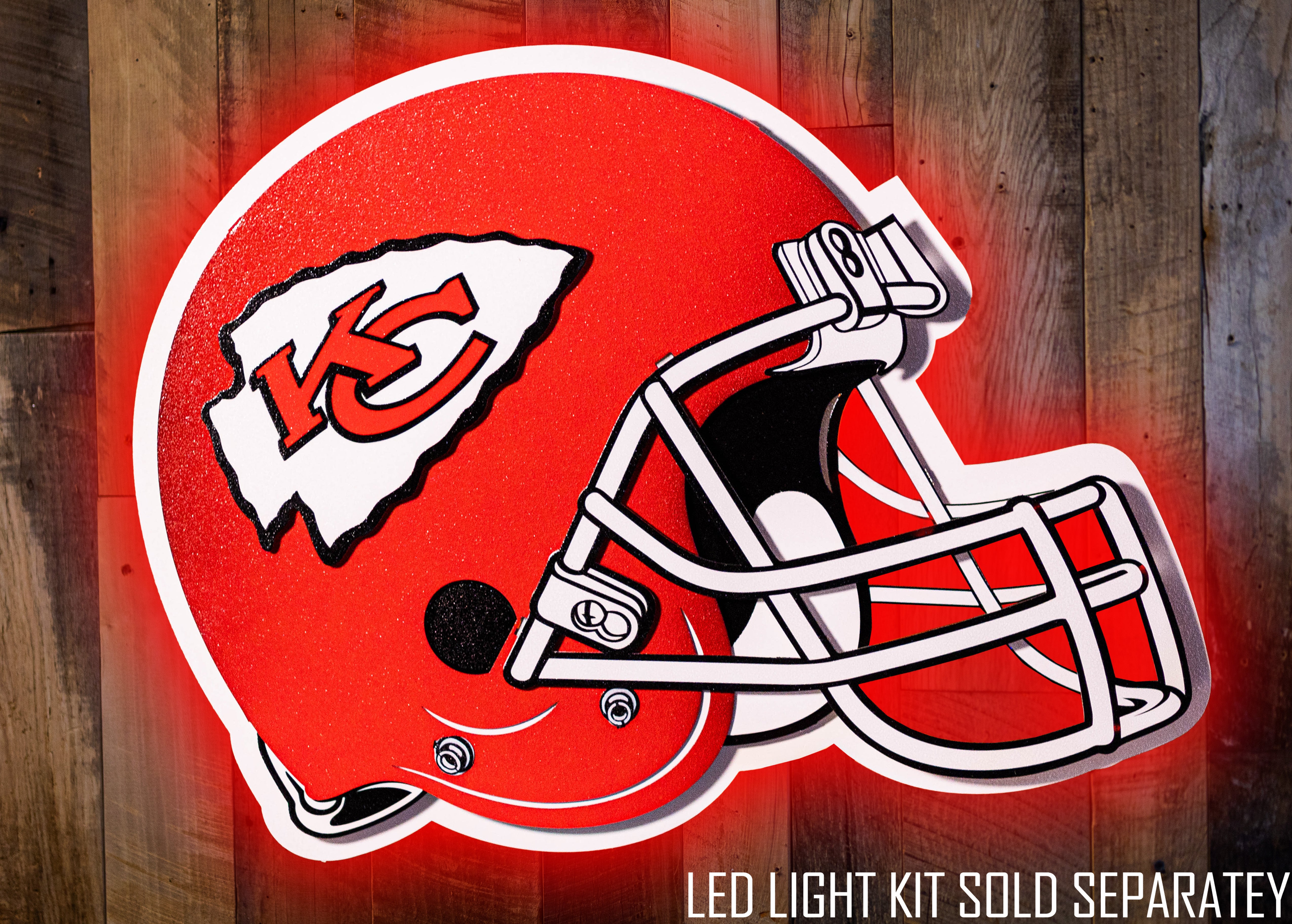 BLITZ Collection - 8 Layer Kansas City Chiefs Helmet 3D Vintage Metal Wall Art