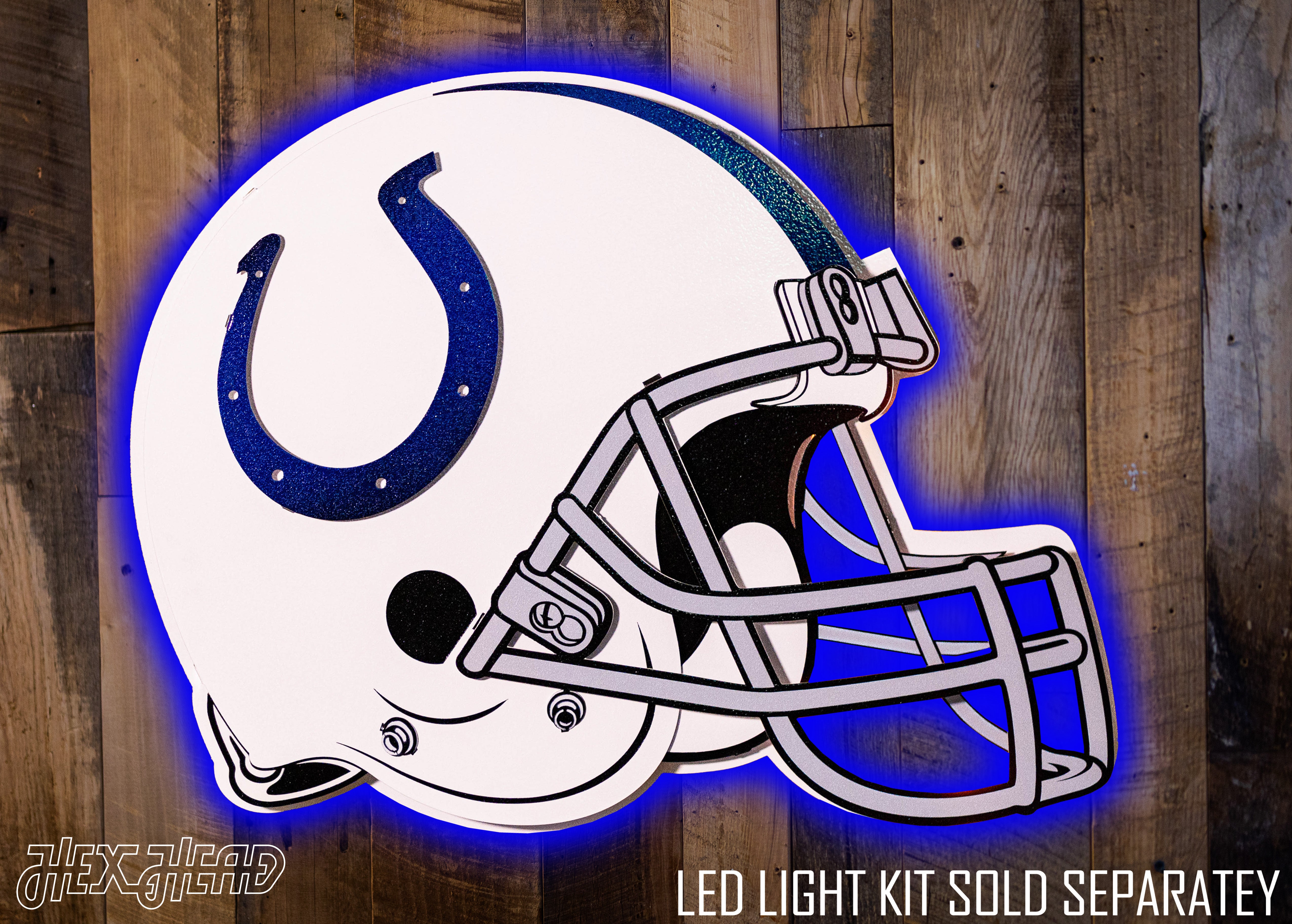 BLITZ Collection - 8 Layer Indianapolis Colts Helmet 3D Vintage Metal Wall Art