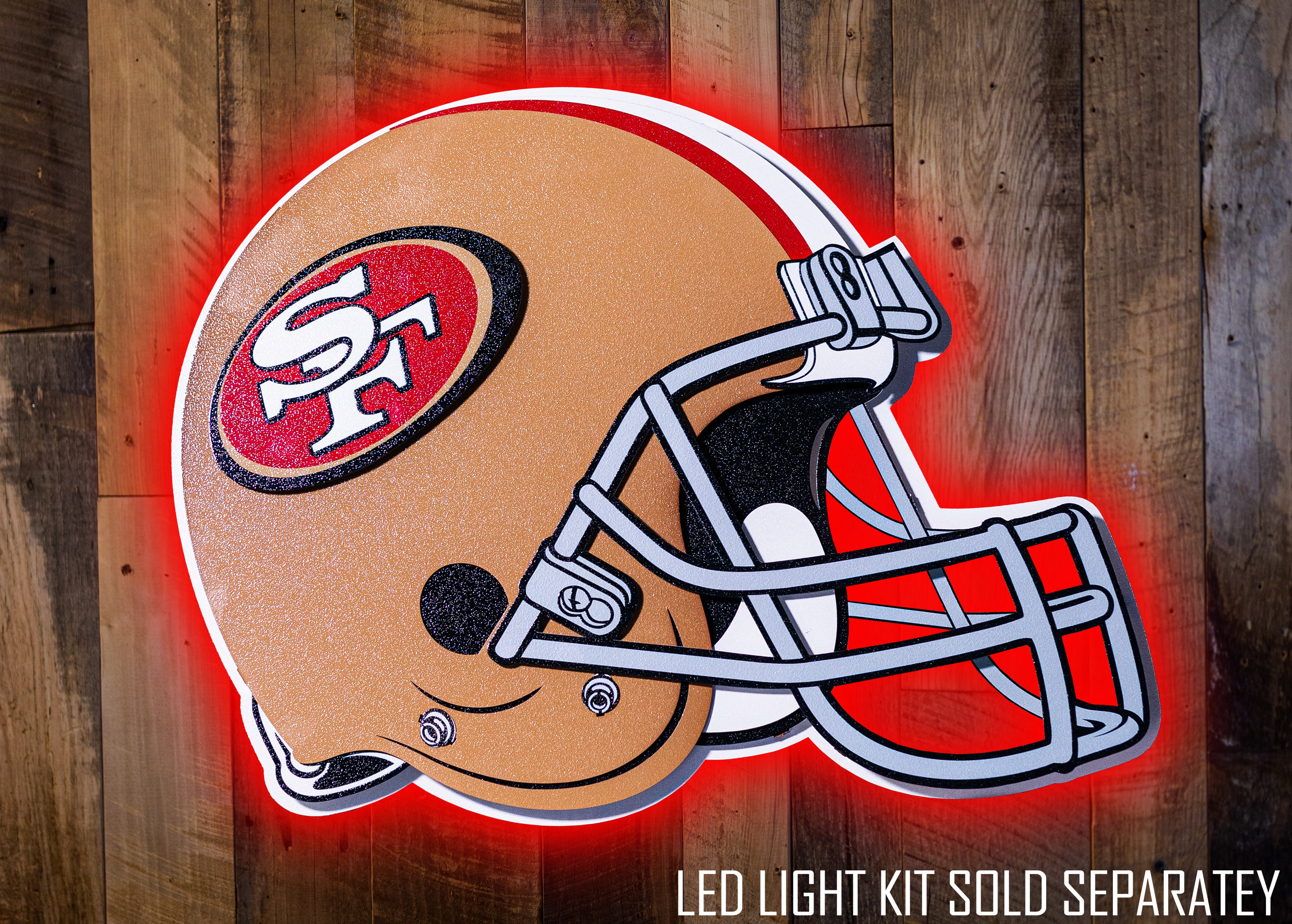 BLITZ Collection - 8 Layer San Francisco 49ers Helmet 3D Vintage Metal Wall Art