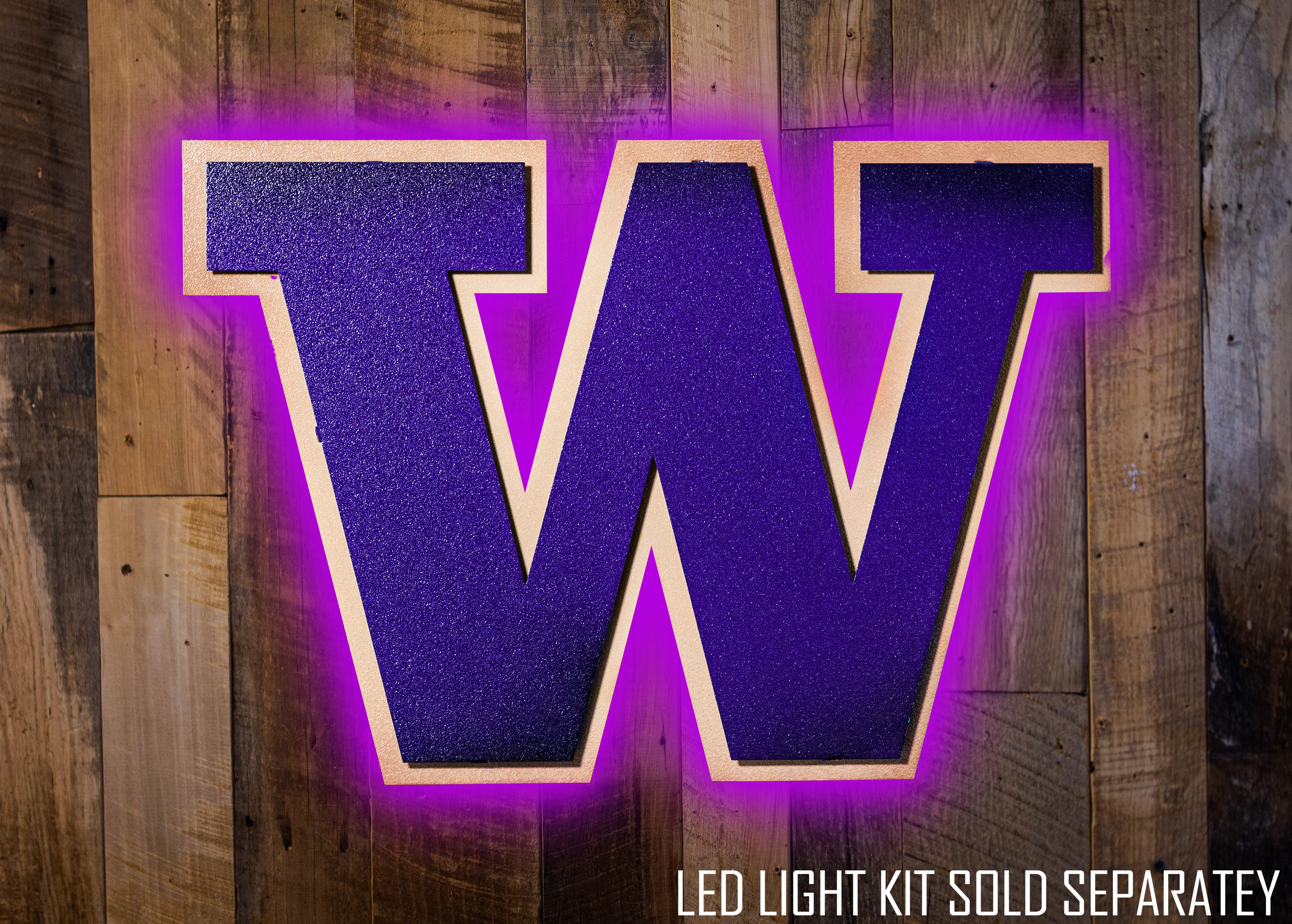 Washington Huskies "W" 3D Vintage Metal Art