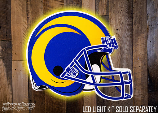 BLITZ Collection - 8 Layer Los Angeles Rams Helmet 3D Vintage Metal Wall Art