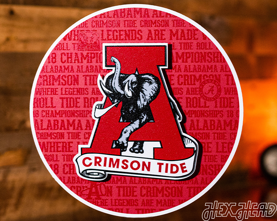 Alabama Crimson Tide CRAFT SERIES 3D Embossed Metal Wall Art