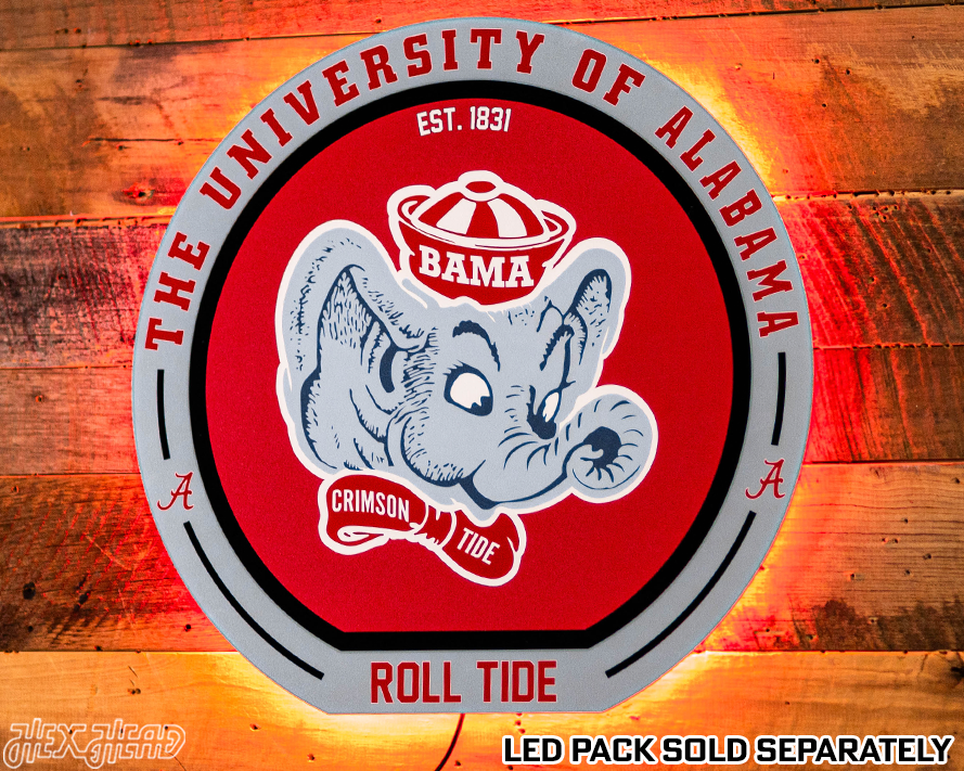 VARSITY Collection- SINGLE Layer Alabama Crimson Tide Metal Wall Art