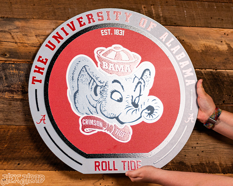 VARSITY Collection- SINGLE Layer Alabama Crimson Tide Metal Wall Art