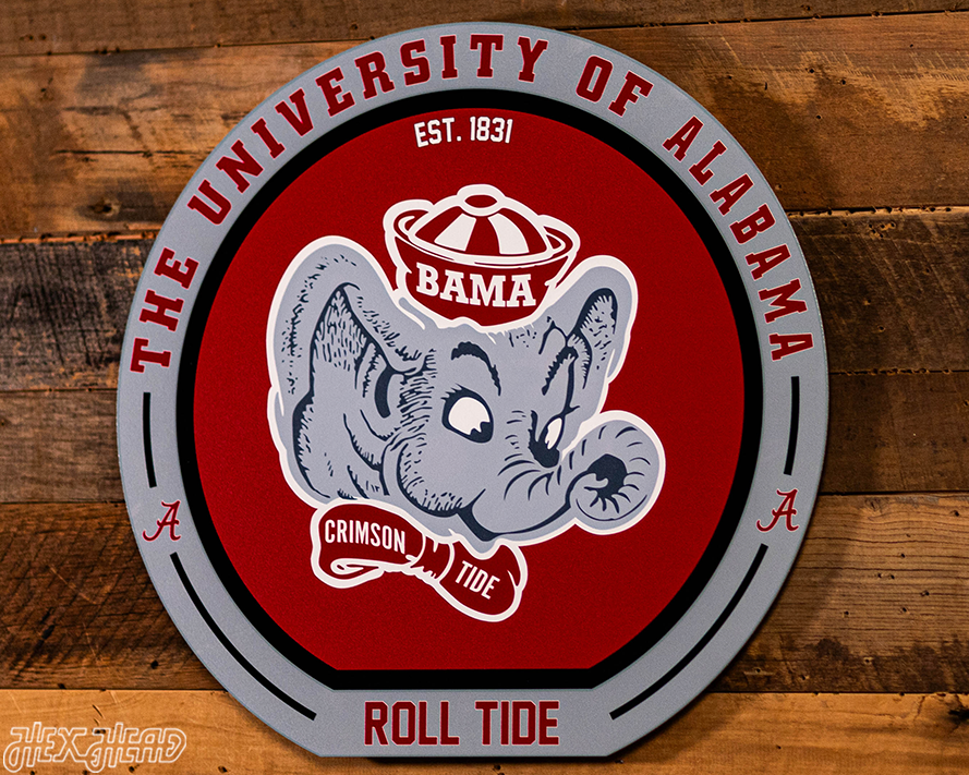 VARSITY Collection- SINGLE Layer Alabama Crimson Tide Metal Wall Art