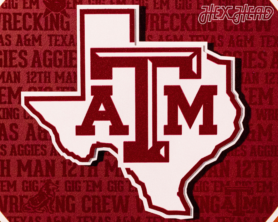 Texas A&M Aggies CRAFT SERIES 3D Embossed Metal Wall Art