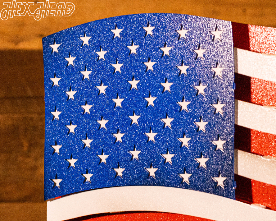 OLD GLORY! Waving American Flag 3D Vintage Metal Wall Art