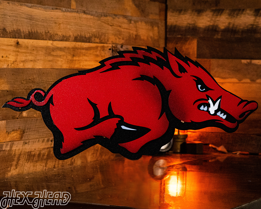 Arkansas Razorbacks "RUNNING TUSK" 3D Vintage Metal Wall Art
