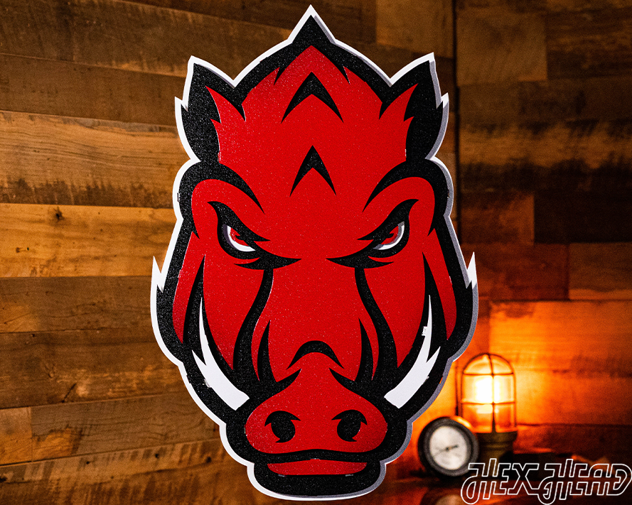 Arkansas Razorbacks Mascot 3D Vintage Metal Wall Art