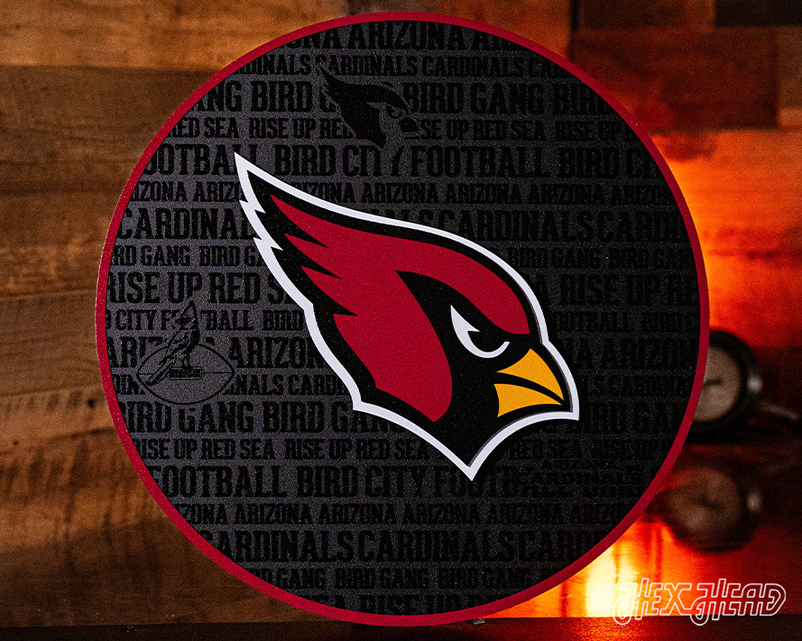 Arizona Cardinals CRAFT SERIES 3D Embossed Metal Wall Art