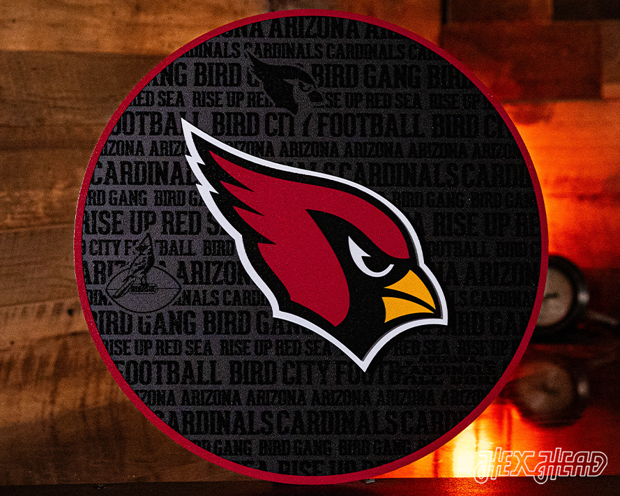 Arizona Cardinals CRAFT SERIES  3D Embossed Metal Wall Art