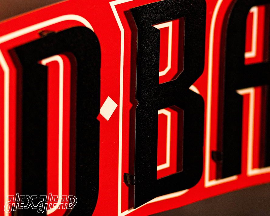 Arizona Diamondbacks Wordmark 3 Layer A 3D Metal Wall Art