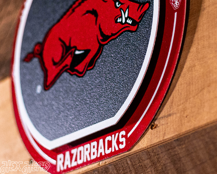 Arkansas Razorbacks "Double Play" On the Shelf or on the Wall Art