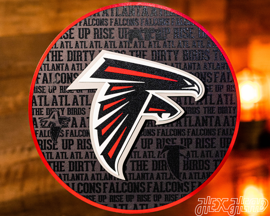 Atlanta Falcons 23 LED Retro Logo Round Wall Sign