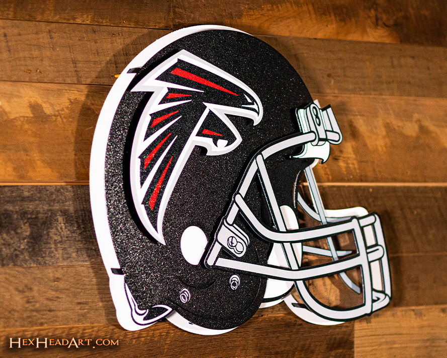 BLITZ Collection - 8 Layer Atlanta Falcons Helmet 3D Vintage Metal Wall Art