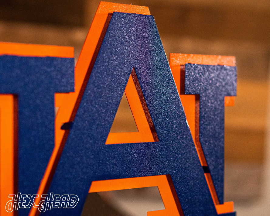 Auburn Tigers "AU" 3D Vintage Metal Wall Art