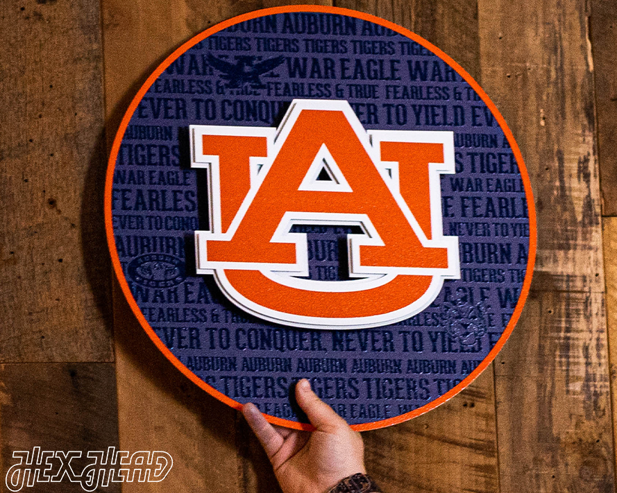 Auburn Tigers 3D CRAFT SERIES Embossed Metal Wall Art