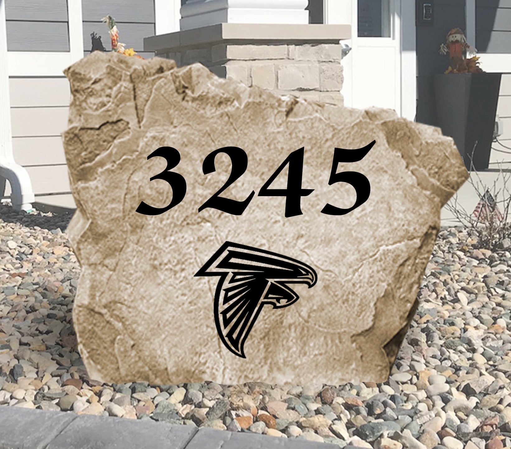 Atlanta Falcons Design-A-Stone Landscape Art Address Stone