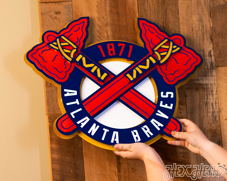 Atlanta Braves 7 layer "1871" Cooperstown  3D Metal Wall Art