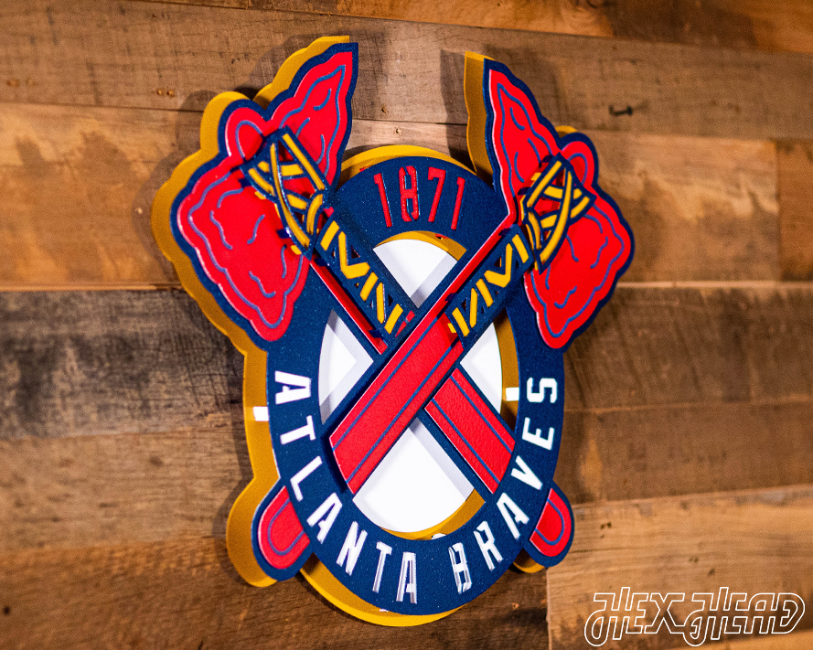 Atlanta Braves 7 layer "1871" Cooperstown  3D Metal Wall Art