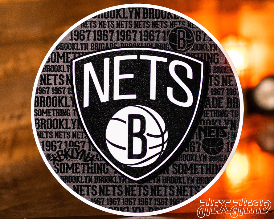 Brooklyn Nets CRAFT SERIES 3D Vintage Metal Wall Art